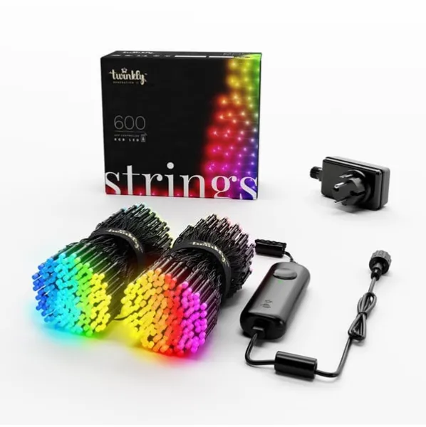 Twinkly Strings - 600 App-Controlled RGB LEDs. 48 Meters. Black Wire.