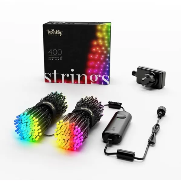 Twinkly Strings - 400 App-Controlled RGB LEDs. 32 Meters. Black Wire.