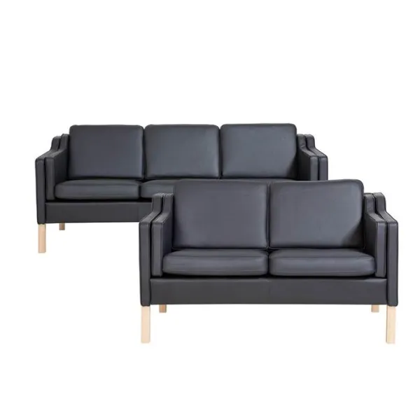 Boston sofasæt 2 + 3 pers. - Sort læder
