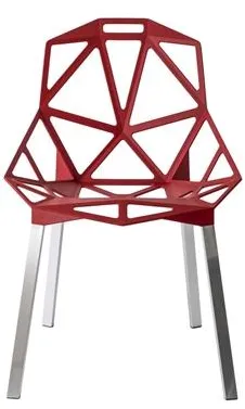 Magis Chair One 4 Legs Spisebordsstol Anodiseret/Rød