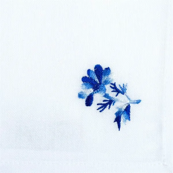 Langkilde & Søn stofserviet - Frøkenhat - Blå blomst